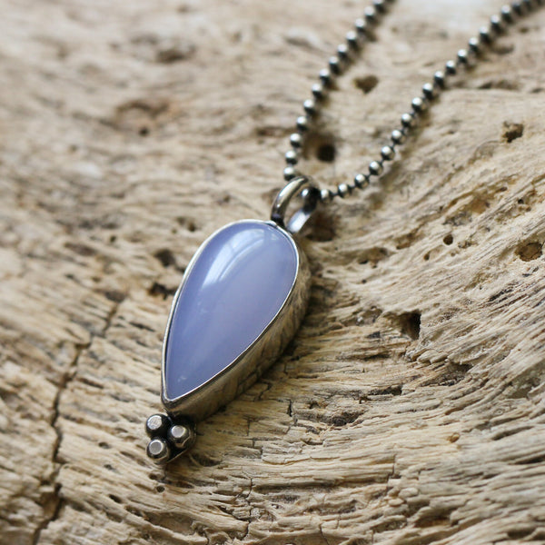 Blue Chalcedony Arrow Shaped 925 silver pendant sale necklace