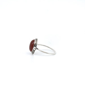 Delica Ring - Red Agate Ring - Silversmith Ring - Feminine Jewelry