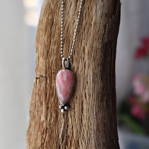 Sweetheart Pendant - Rhodochrosite Pendant - Silversmith Pendant - Sterling Silver