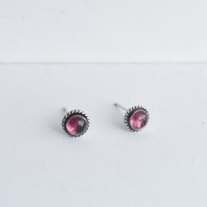 Tourmaline Itty Bitty Posts - Pink Tourmaline Studs - Tourmaline Earrings - Tourmaline Posts - Silversmith