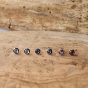 Tourmaline Itty Bitty Posts - Pink Tourmaline Studs - Tourmaline Earrings - Tourmaline Posts - Silversmith