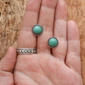 Western Turquoise Posts - American Turquoise Earrings - Turquoise Studs - Silversmith