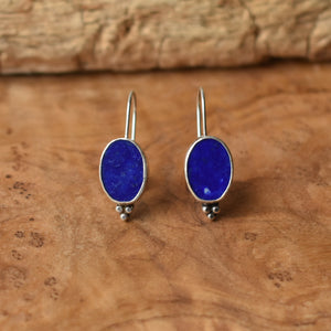 Piper Earrings - Lapis Lazuli Earrings - .925 Sterling Silver - Lapis Drop Earrings - Silversmith