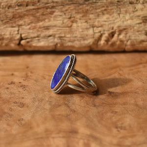 Lapis Lazuli Boho Ring - Blue Lapis Ring - Lapis Lazuli Ring - Silversmith