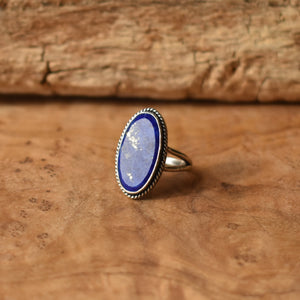 Lapis Lazuli Boho Ring - Blue Lapis Ring - Lapis Lazuli Ring - Silversmith