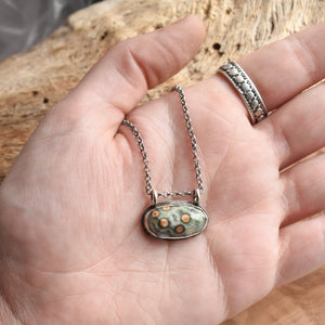 Hanging Rock Necklace - Ocean Jasper Pendant - .925 Silversmith - Ocean Jasper Necklace - OOAK