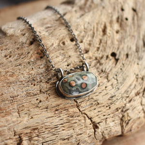 Hanging Rock Necklace - Ocean Jasper Pendant - .925 Silversmith - Ocean Jasper Necklace - OOAK