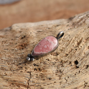 Sweetheart Pendant - Rhodochrosite Pendant - Silversmith Pendant - Sterling Silver