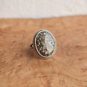 Boho Ring in Ocean Jasper - .925 Sterling Silver Ring - Silversmith Ring