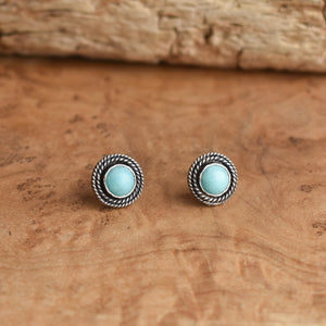 Western Amazonite Posts - Amazonite Earrings - Amazonite Studs - Silversmith Earrings