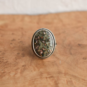 Boho Ring in Ocean Jasper - .925 Sterling Silver Ring - Silversmith Ring