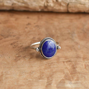 Lapis Delica Ring - Blue Lapis Ring - Silversmith Ring - Feminine Jewelry