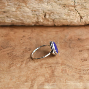 Lapis Delica Ring - Blue Lapis Ring - Silversmith Ring - Feminine Jewelry