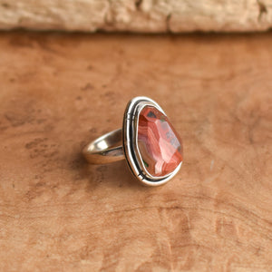 Crazy Lace Agate Ring - .925 Sterling Silver - Silversmith Ring - OOAK Boho Ring