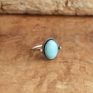 Amazonite Delica Ring - Mint Colored Ring - Silversmith - Soft turquoise Ring