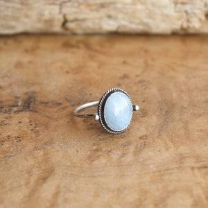 Aquamarine Delica Ring - Aquamarine Ring - .925 Sterling Silver - Silversmith