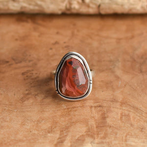 Crazy Lace Agate Ring - .925 Sterling Silver - Silversmith Ring - OOAK Boho Ring