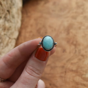 Amazonite Delica Ring - Mint Colored Ring - Silversmith - Soft turquoise Ring