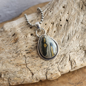 Ocean Jasper Looking Glass Pendant - .925 Silversmith - OOAK Ocean Jasper Pendant