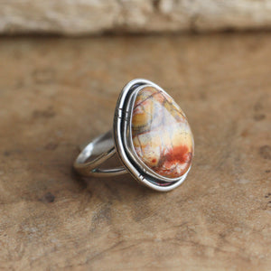 Birds Eye Rhyolite Boho Ring - OOAK Rhyolite Ring - Silversmith Ring