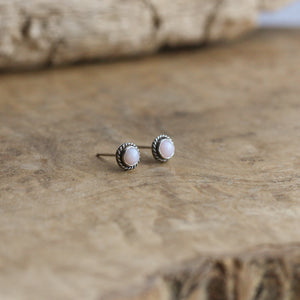 Itty Bitty Posts - Black Onyx Earrings - Pink Opal Studs - Kyanite Posts - Silversmith