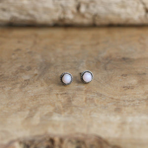 Itty Bitty Posts - Black Onyx Earrings - Pink Opal Studs - Kyanite Posts - Silversmith