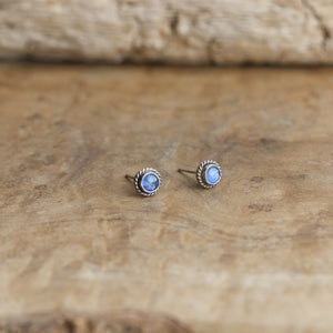 Itty Bitty Posts - Black Onyx Earrings - Pink Opal Studs - Kyanite Posts - Silversmith