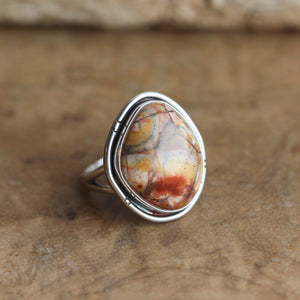 Birds Eye Rhyolite Boho Ring - OOAK Rhyolite Ring - Silversmith Ring