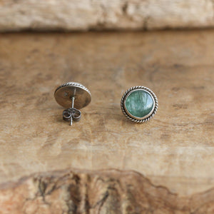 Green Kyanite Traditional Posts - .925 Sterling Silver Studs - Kyanite Posts - Kyanite Studs