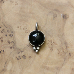 Black Onyx Lil Sweetheart Necklace - Black Onyx Pendant - Silversmith - Black Onyx Necklace