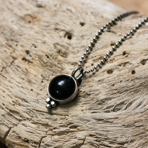 Black Onyx Lil Sweetheart Necklace - Black Onyx Pendant - Silversmith - Black Onyx Necklace