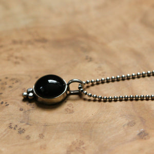 Black Onyx Lil Sweetheart Necklace - Black Onyx Pendant - Silversmith - Black Onyx Necklace