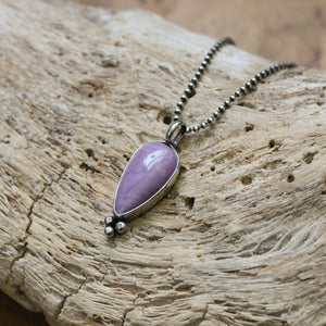 Phosphosiderite Sweetheart Pendant - Phosphosiderite Necklace - Soft Purple Boho Pendant