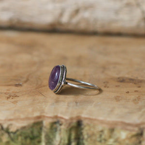 Rainbow Fluorite Delica Ring - .925 Sterling Silver - Fluorite Ring - Silversmith Ring