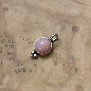 Pink Opal Sweetheart Necklace - Pink Opal - .925 Sterling Silver Pendant - Silver Chain