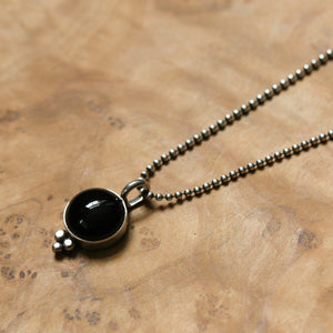 Black Onyx Lil Sweetheart Necklace - Black Onyx Pendant - Silversmith - Black Onyx Necklace