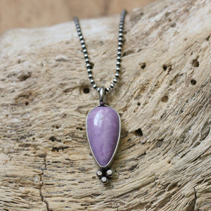 Phosphosiderite Sweetheart Pendant - Phosphosiderite Necklace - Soft Purple Boho Pendant