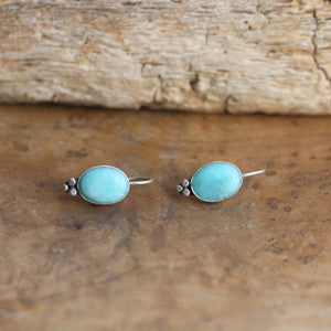 Amazonite Piper Earrings - Boho Amazonite Drop Earrings - Robins Egg Blue - Silversmith