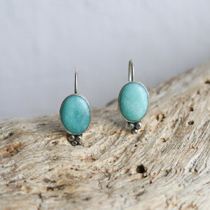 Amazonite Piper Earrings - Boho Amazonite Drop Earrings - Robins Egg Blue - Silversmith