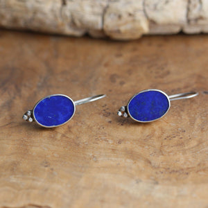 Piper Earrings - Lapis Lazuli Earrings - .925 Sterling Silver - Lapis Drop Earrings - Silversmith