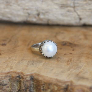 Magestic Pearl Ring - Freshwater Pearl Ring - .925 Sterling Silver - Silversmith Ring