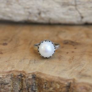 Magestic Pearl Ring - Freshwater Pearl Ring - .925 Sterling Silver - Silversmith Ring