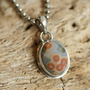 Ocean Jasper Necklace - Ocean Jasper Pendant - .925 Sterling Silver - OOAK