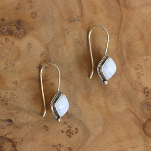 Ready to Ship - Blue Lace Agate - Sterling Silver Stella Earrings - Silversmith Earrings - Periwinkle Blue