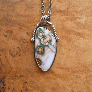 Ocean Jasper Basket Pendant - Silversmith - Ocean Jasper Pendant - Jasper Necklace