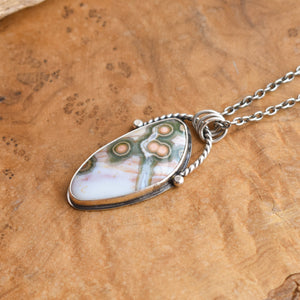 Ocean Jasper Basket Pendant - Silversmith - Ocean Jasper Pendant - Jasper Necklace