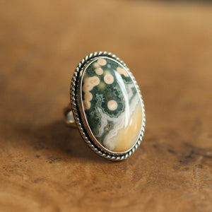 Ocean Jasper Boho Ring - .925 Sterling Silver Ring - Silversmith Ring - OOAK