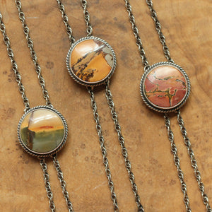 Red Creek Jasper Bolo - Red Creek Jasper Necklace - Jasper Mock Bolo - Silversmith Bolo - Bolo Style Necklace