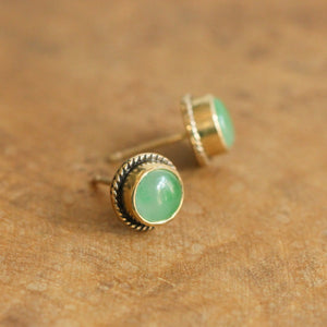 14K Jade Posts - Jade Studs - 14 Karat Gold Posts - Goldsmith Jade Earrings