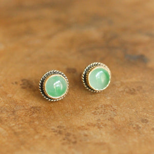 14K Jade Posts - Jade Studs - 14 Karat Gold Posts - Goldsmith Jade Earrings